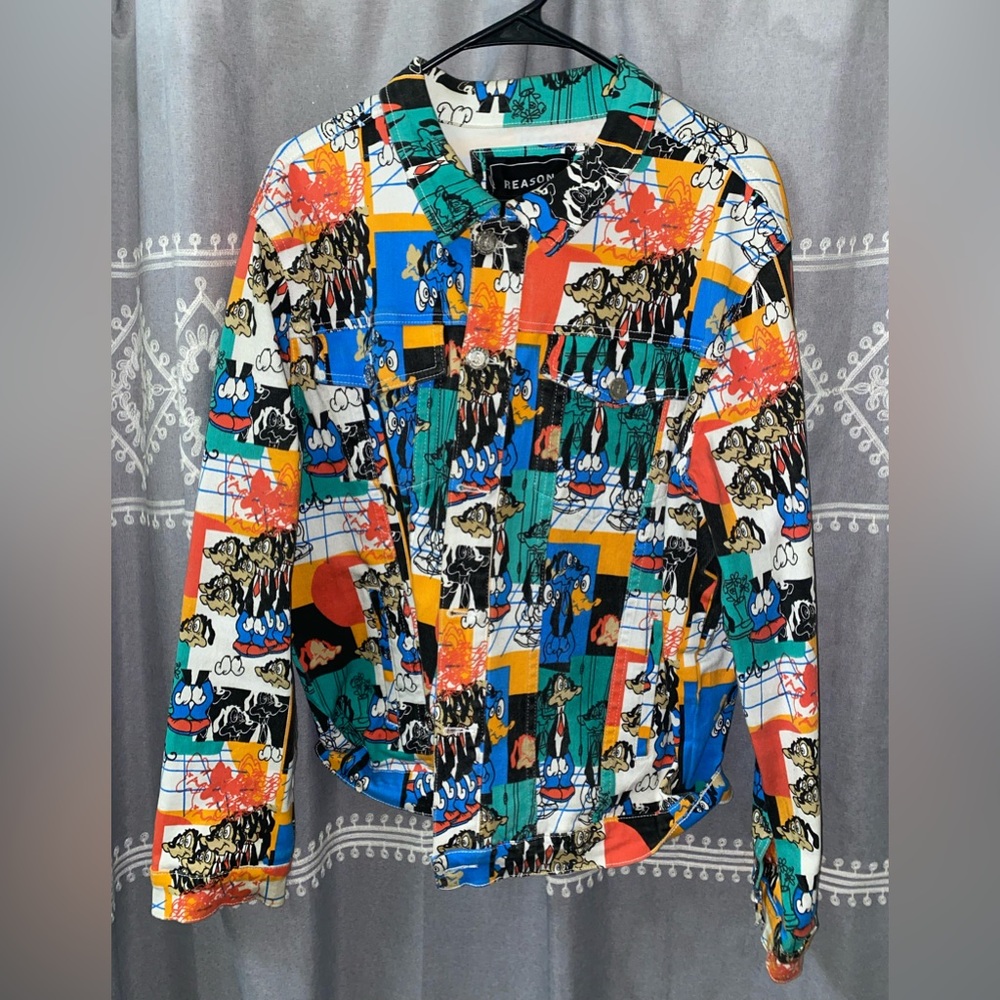 Goofy cartoon denim jacket
